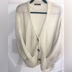 oversized cream knit sweater